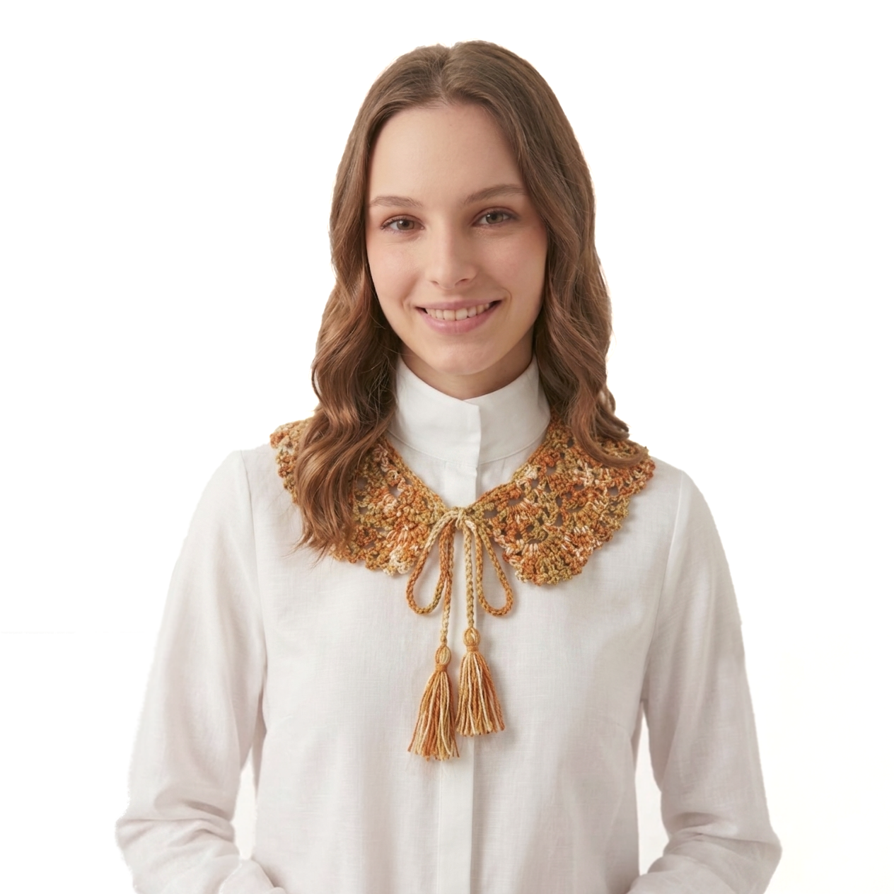 cuello tejido a crochet, hecho a mano