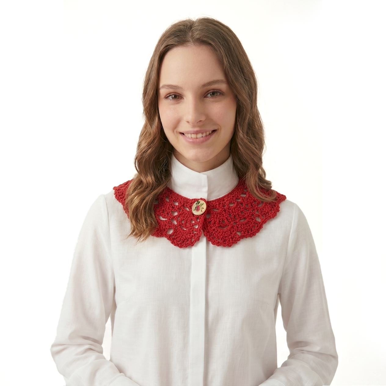 Cuello crochet hecho a mano