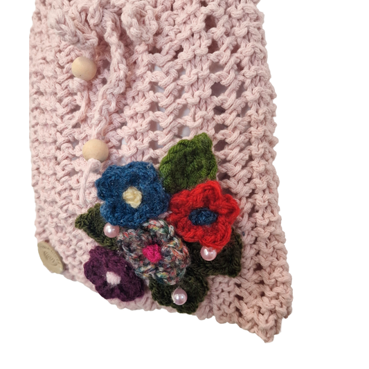 Bandolera crochet color rosa