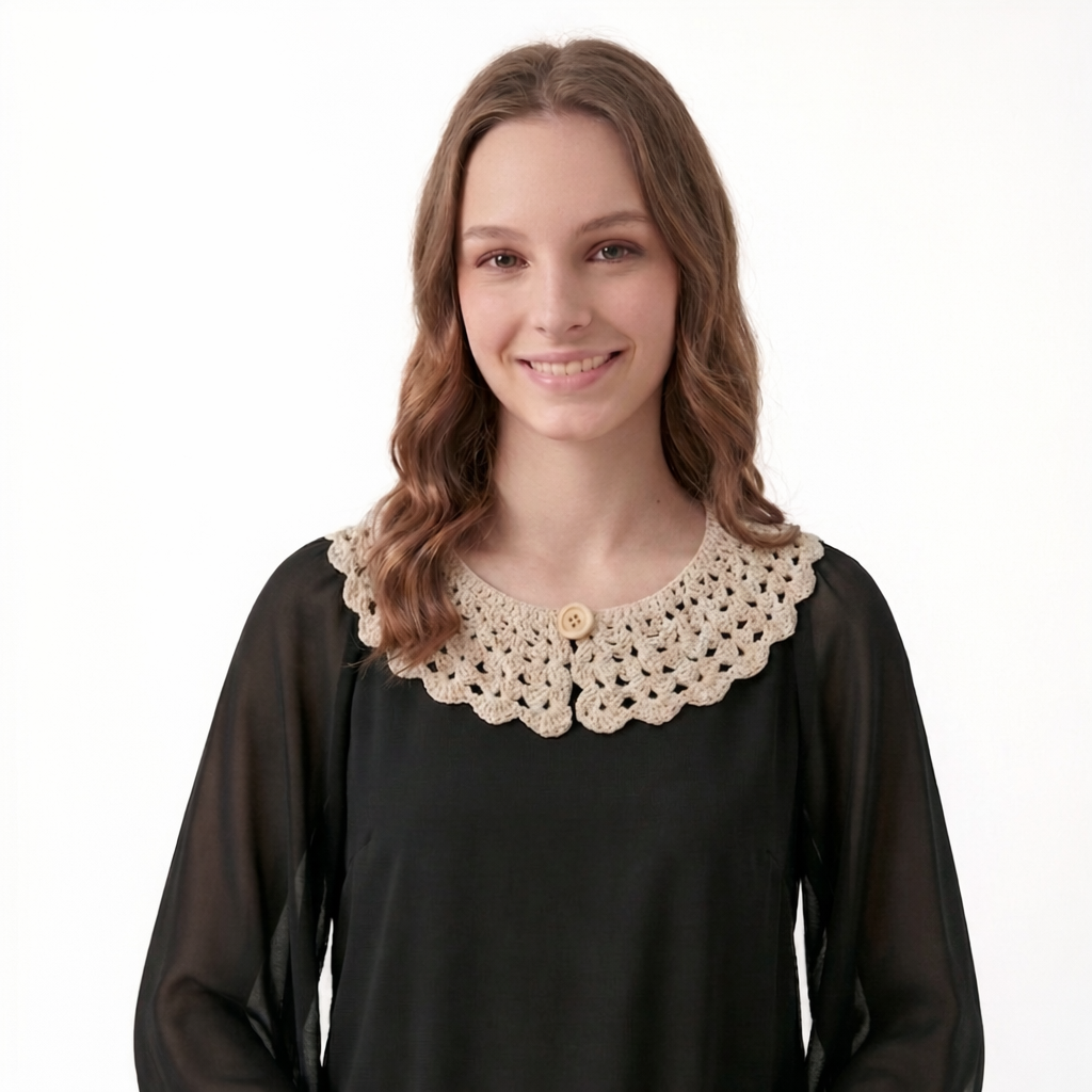 Cuello crochet, hecho a mano