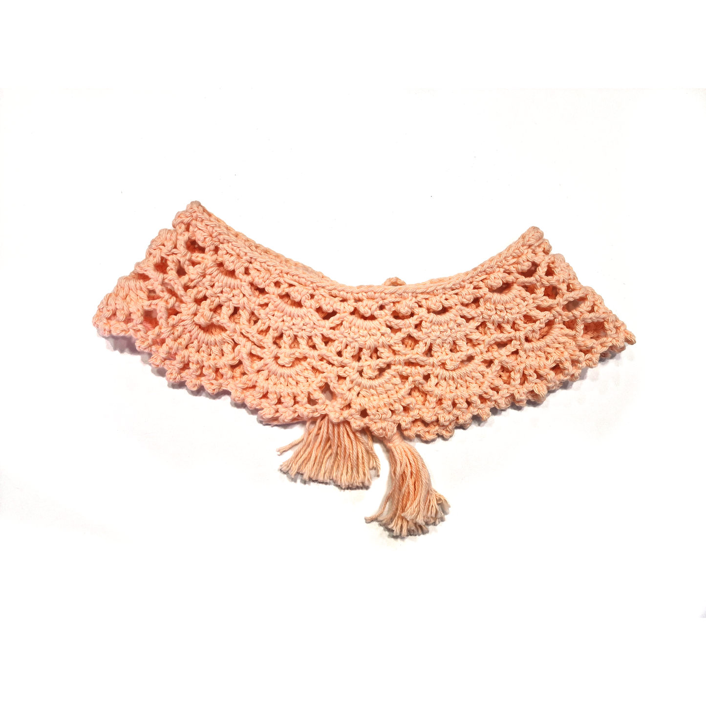 Cuello tejido a crochet - color salmón