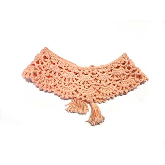 Cuello tejido a crochet - color salmón