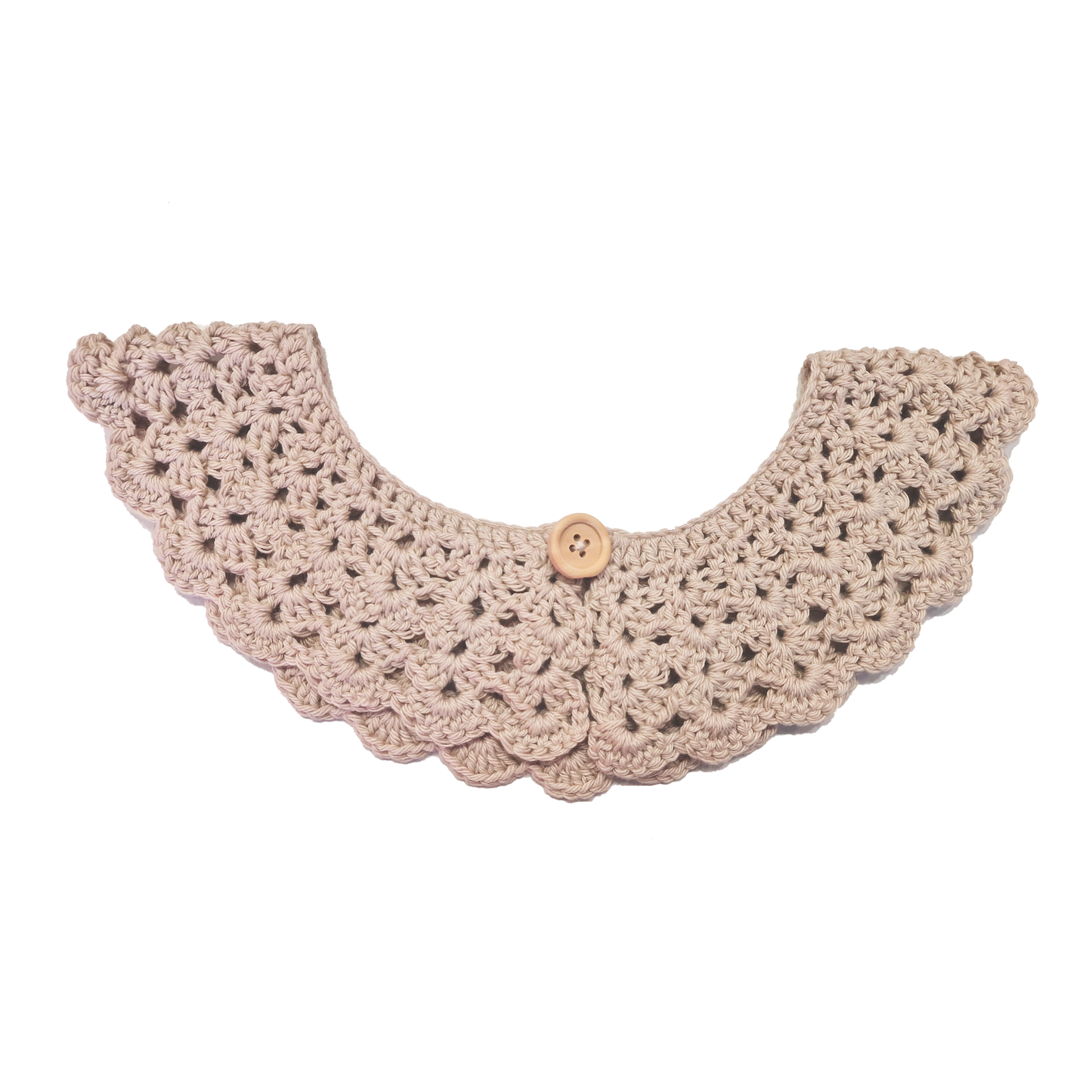 Cuello tejido a crochet - color crudo