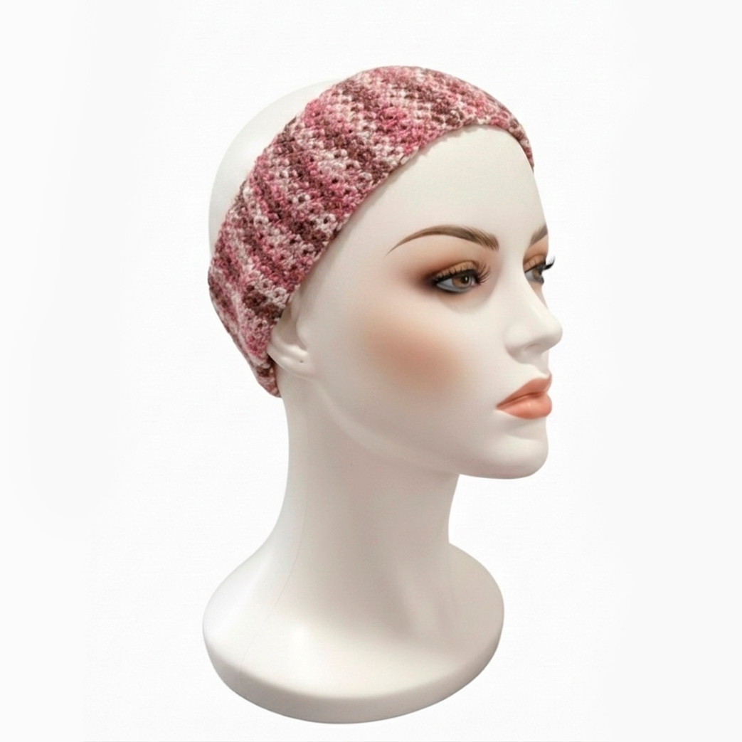 Bandana a crochet verano- color morado jaspeado