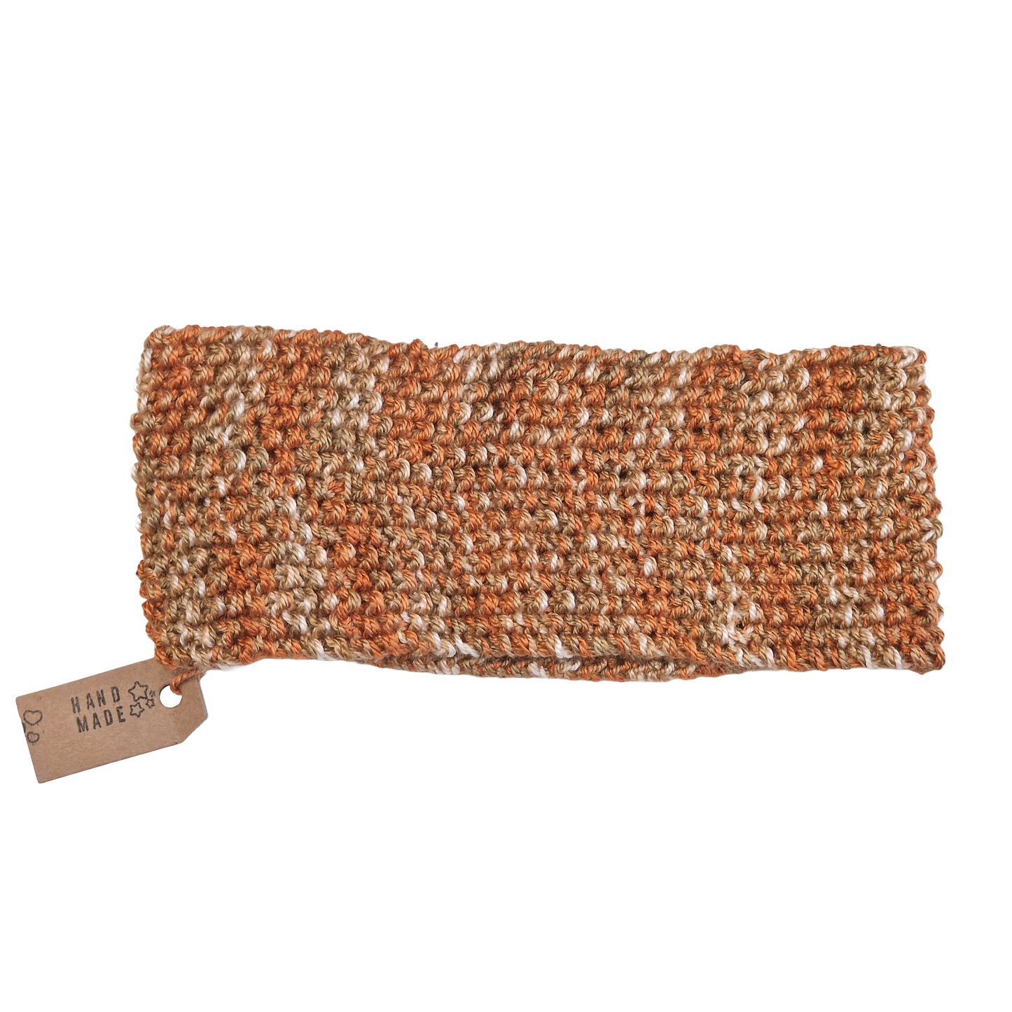 Bandana a crochet verano- color  naranja jaspeado