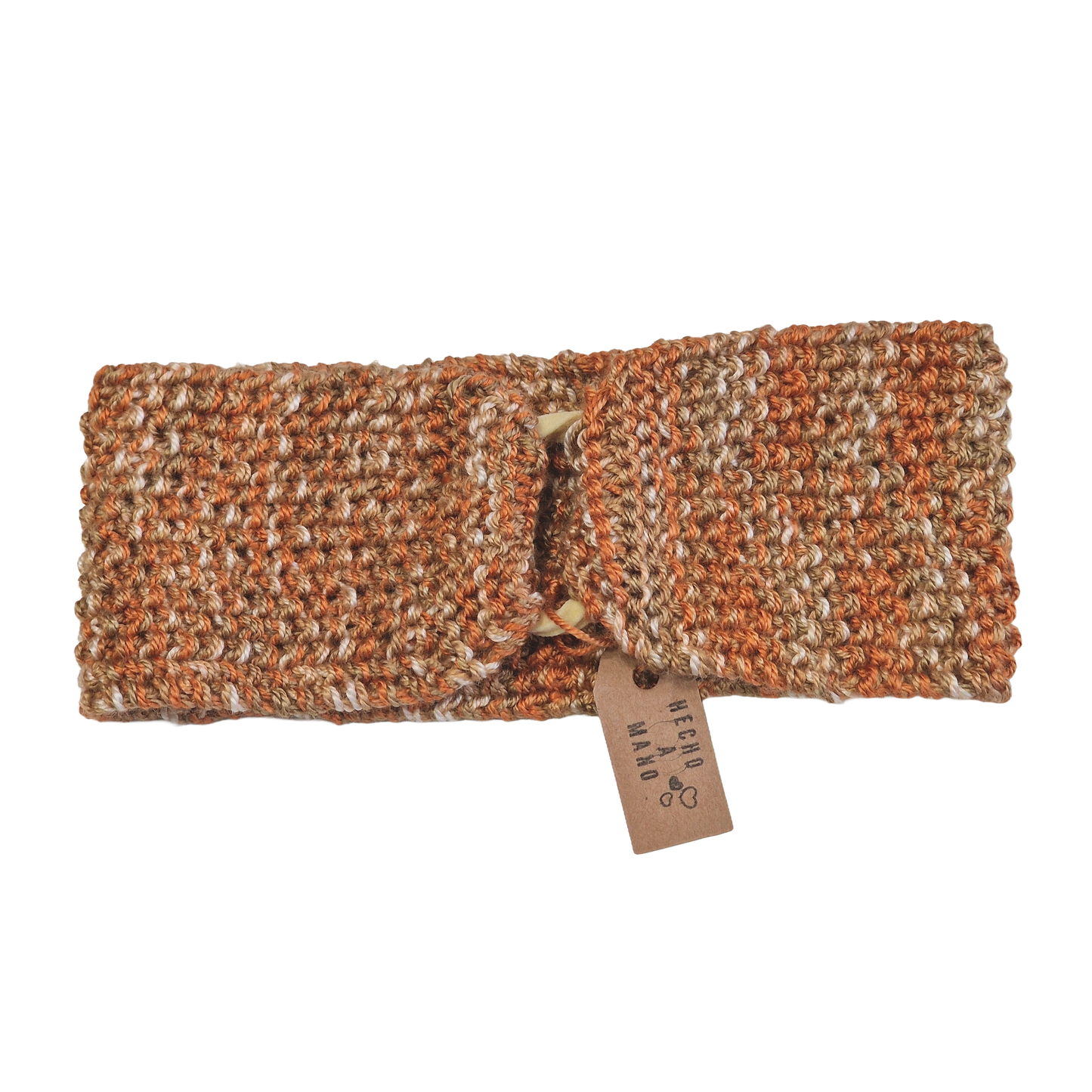 Bandana a crochet verano- color  naranja jaspeado
