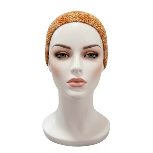 Bandana a crochet verano- color  naranja jaspeado