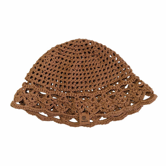 Gorro mesh de verano a crochet — color marrón