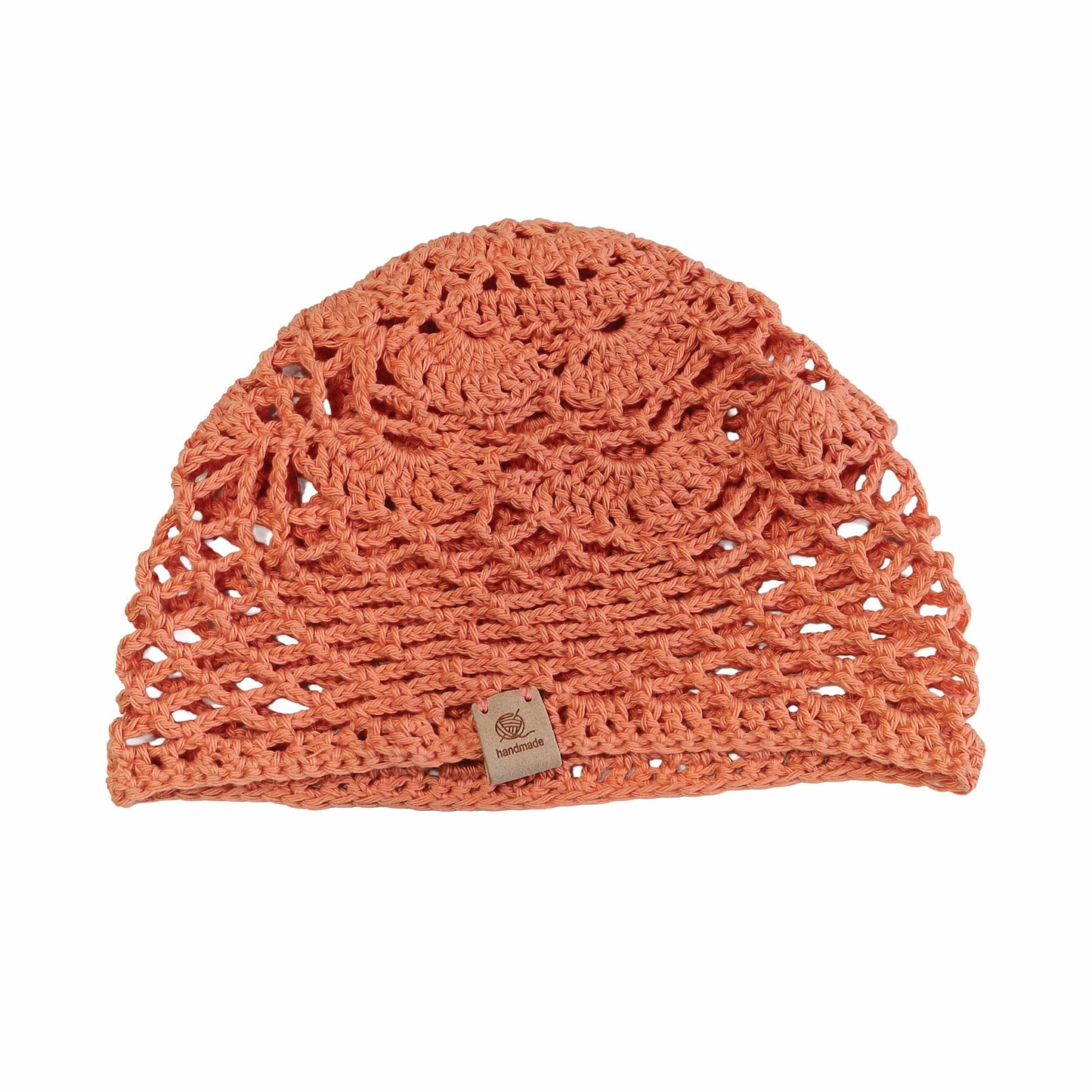 Gorro mesh de verano a crochet — color salmón