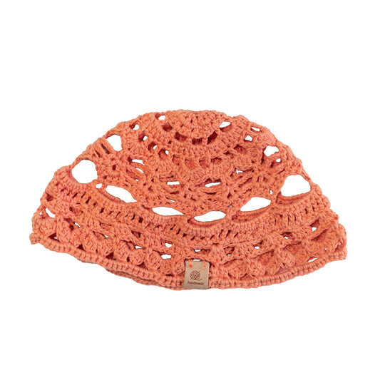 Gorro mesh de verano a crochet — color salmón 2v
