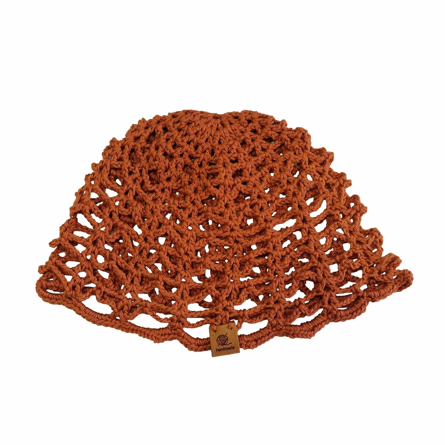 Gorro mesh de verano a crochet — color marrón rojizo
