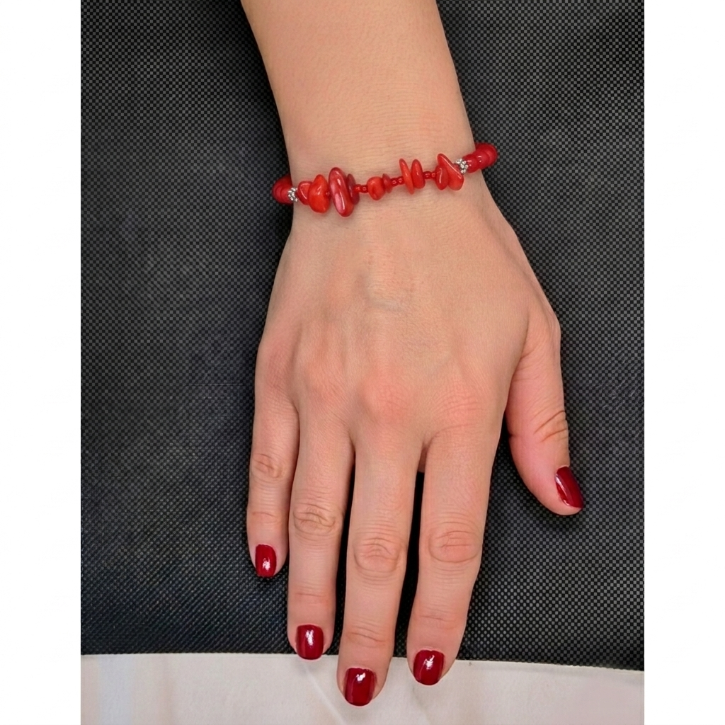 Pulsera de piedra coral de la india
